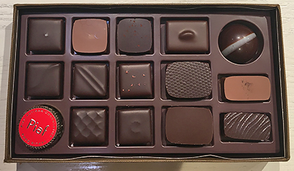 Piaf Chocolatier chocolates in box